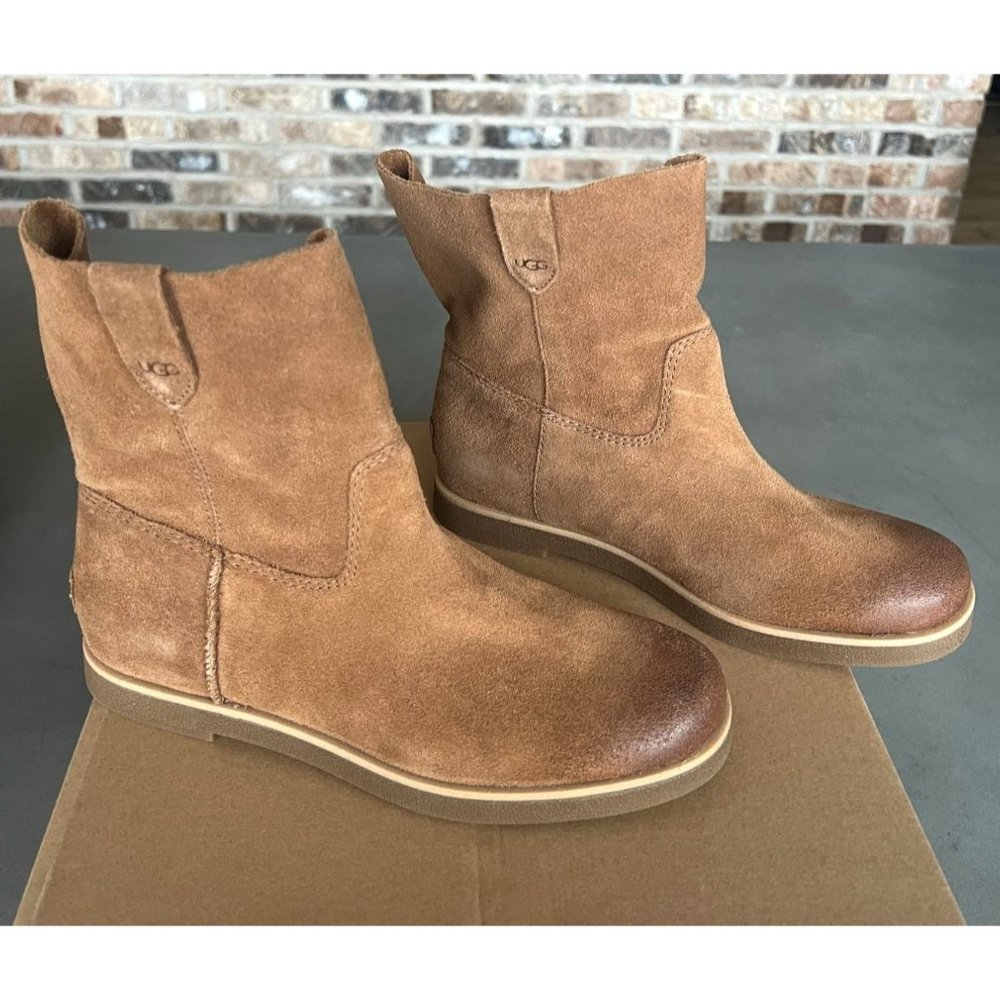 UGG Josefene Short Suede Leather Boots Chestnut Brown Women's Size 7
